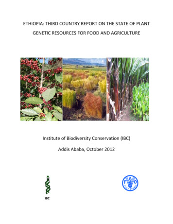 Ethiopia: Third Country Report On The State Of Plant Genetic Resources .