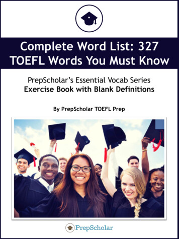 Complete Word List: 327 TOEFL Words You Must Know - PrepScholar