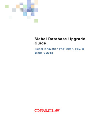 Siebel Database Upgrade Guide - Oracle