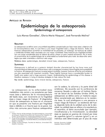 ARTÍCULO DE R Epidemiología De La Osteoporosis - SciELO