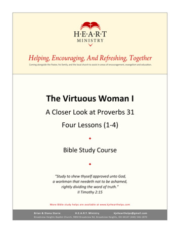 A Closer Look At Proverbs 31 Four Lessons (1-4)