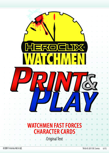 WATCHMEN FAST FORCES CHARACTER CARDS - HeroClix