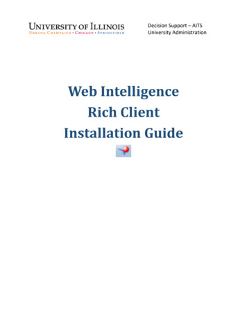 Web Intelligence Rich Client Installation Guide