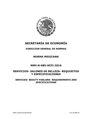 Norma Mexicana Nmx-r-085-scfi-2016 Servicios- Salones De Belleza .