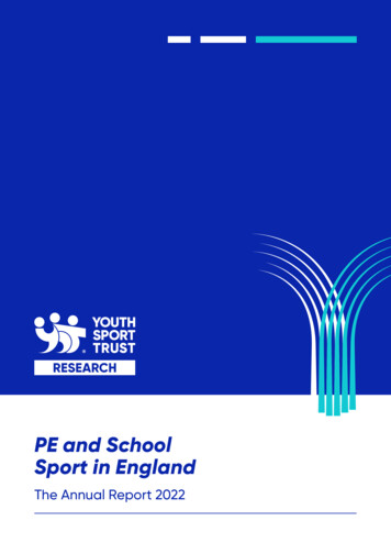 PE And School Sport In England - Youthsporttrust 