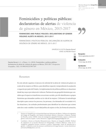 De Género En México, 2015-2017 - SciELO