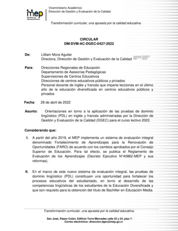 CIRCULAR DM-DVM-AC-DGEC-0427-2022 - Universidad De Costa Rica