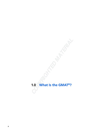 1.0 What Is The GMAT - Wiley India