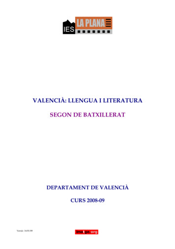 Valencià: Llengua I Literatura Segon De Batxillerat