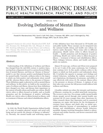 SPECIAL TOPIC Evolving Definitions Of Mental Illness And Wellness