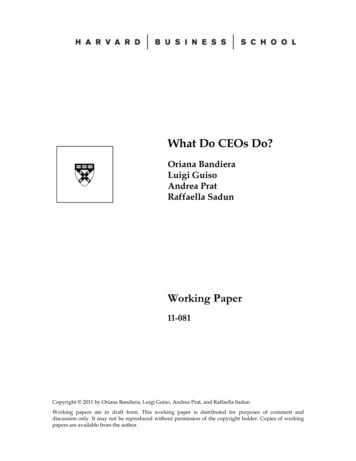 What Do CEOs Do? - Harvard Business School