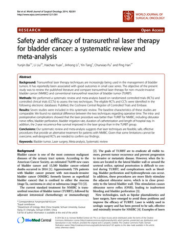 RESEARCH Open Access Safety And Efficacy Of Transurethral Laser Therapy .