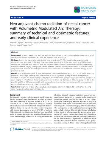 RESEARCH Open Access Neo-adjuvant Chemo-radiation Of Rectal Cancer With .