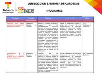 JURISDICCION SANITARIA DE CARDENAS PROGRAMAS - Tabasco