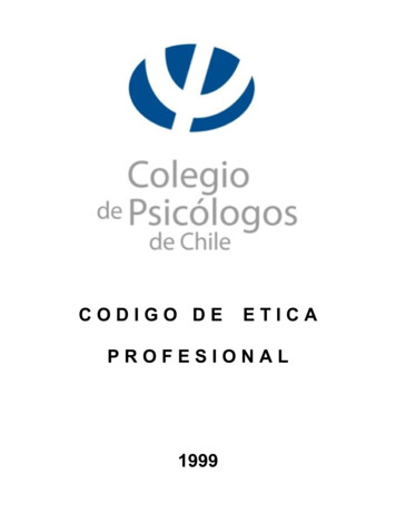 CODIGO DE ETICA PROFESIONAL VIGENTE - Web - Colegiopsicologos.cl