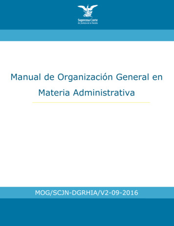 Manual De Organización General En Materia Administrativa
