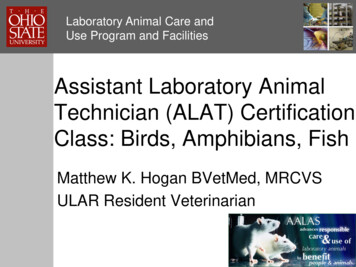 Assistant Laboratory Animal Technician (ALAT) Certification Class .