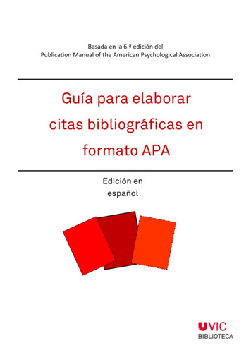 Guía Para Elaborar Citas Bibliográficas En Formato APA - UAL