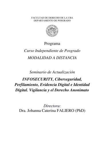 Curso Independiente De Posgrado MODALIDAD A DISTANCIA Seminario De .
