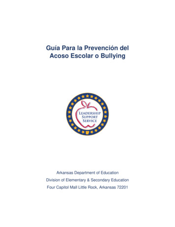 Guía Para La Prevención Del Acoso Escolar O Bullying - Arkansas