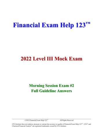 2022 Level III Mock Exam - Financialexamhelp123 