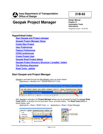 Geopak Project Manager - Iowa Department Of Transportation