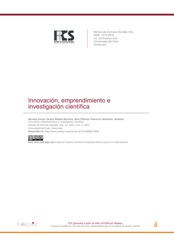 Innovación, Emprendimiento E Investigación Científica - Redalyc