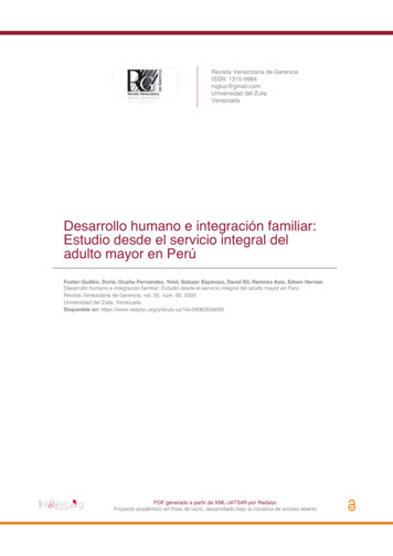 Desarrollo Humano E Integración Familiar: Estudio Desde El Servicio .