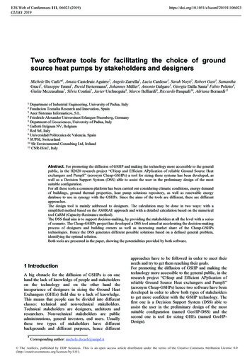 Two Software Tools For Facilitating The Choice Of Ground Source Heat .