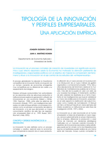 Tipología De La Innovación Y Perfiles Empresariales.una Aplicación Empírica
