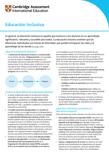 Educación Inclusiva - Cambridge Assessment International Education