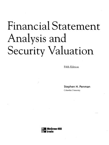 Financial Statement Analysis And Security Valuation - GBV