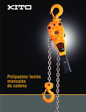 Catálogo De Polipastos Tecles Manuales De Cadena - Kito Americas