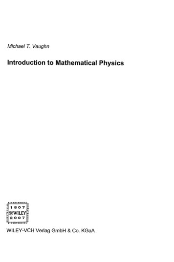 Introduction To Mathematical Physics - CERN
