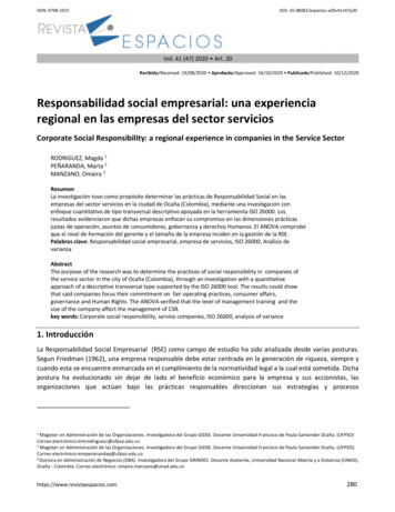 Responsabilidad Social Empresarial: Una Experiencia Regional En Las .