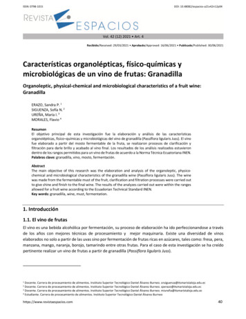 Características Organolépticas, Físico-químicas Y Microbiológicas De Un .