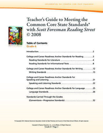 Teacher's Guide To Meeting The Common Core State Standards* With Scott .