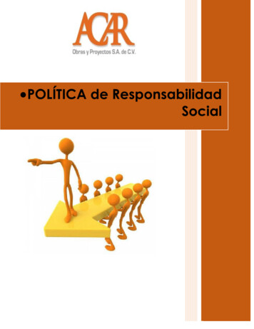 POLÍTICA De Responsabilidad Social - Acarop 