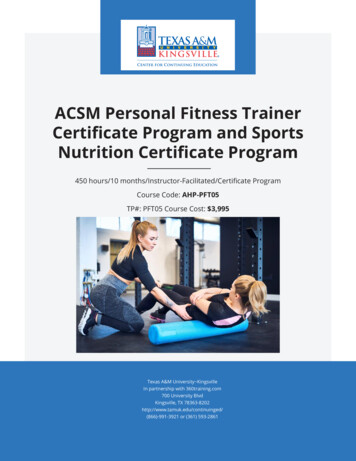 ACSM Personal Fitness Trainer - Meditec
