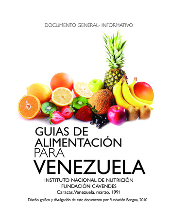 GUIAS DE ALIMENTACIÓN PARA VENEZUELA - Food And Agriculture Organization