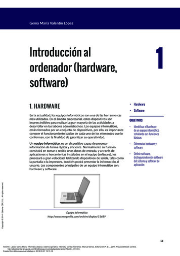 Gema María Valentín López Introducción Al Ordenador (hardware, 1 Software)