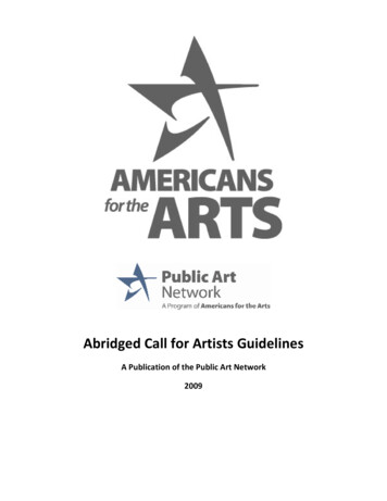 Abridged Call For Artists Guidelines - Americans For The Arts