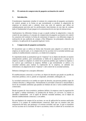 El Contrato De Compraventa De Paquetes Accionarios - Lsabogados .uy