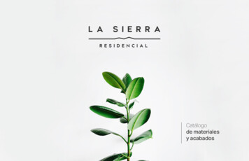 Catálogo De Materiales Y Acabados - La Sierra Residencial