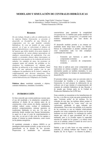 MODELADO Y SIMULACIÓN DE CENTRALES HIDRÁULICAS - EcosimPro