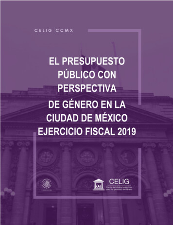 El Presupuesto Público Con Perspectiva De Género En La Ciudad De México .