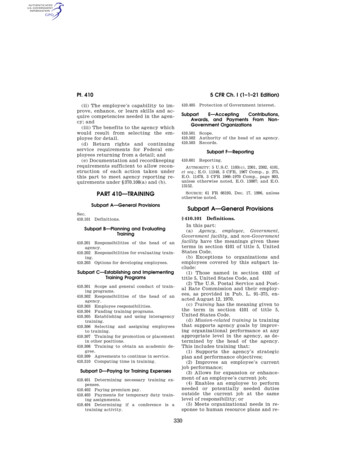 Pt. 410 5 CFR Ch. I (1-1-21 Edition) - Govinfo.gov
