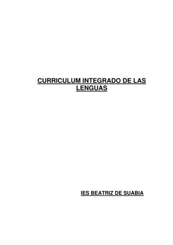 CURRICULUM INTEGRADO DE LAS LENGUAS - IES Beatriz De Suabia