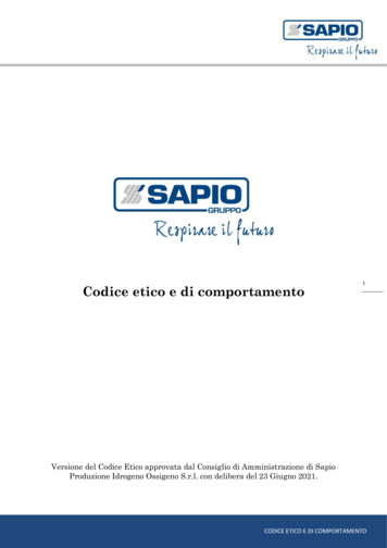 1 Codice Etico E Di Comportamento - Sapiolife.it
