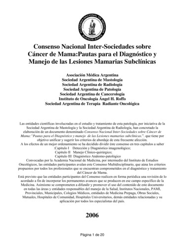 Consenso Nacional Inter-Sociedades Sobre Cáncer De Mama:Pautas Para El .